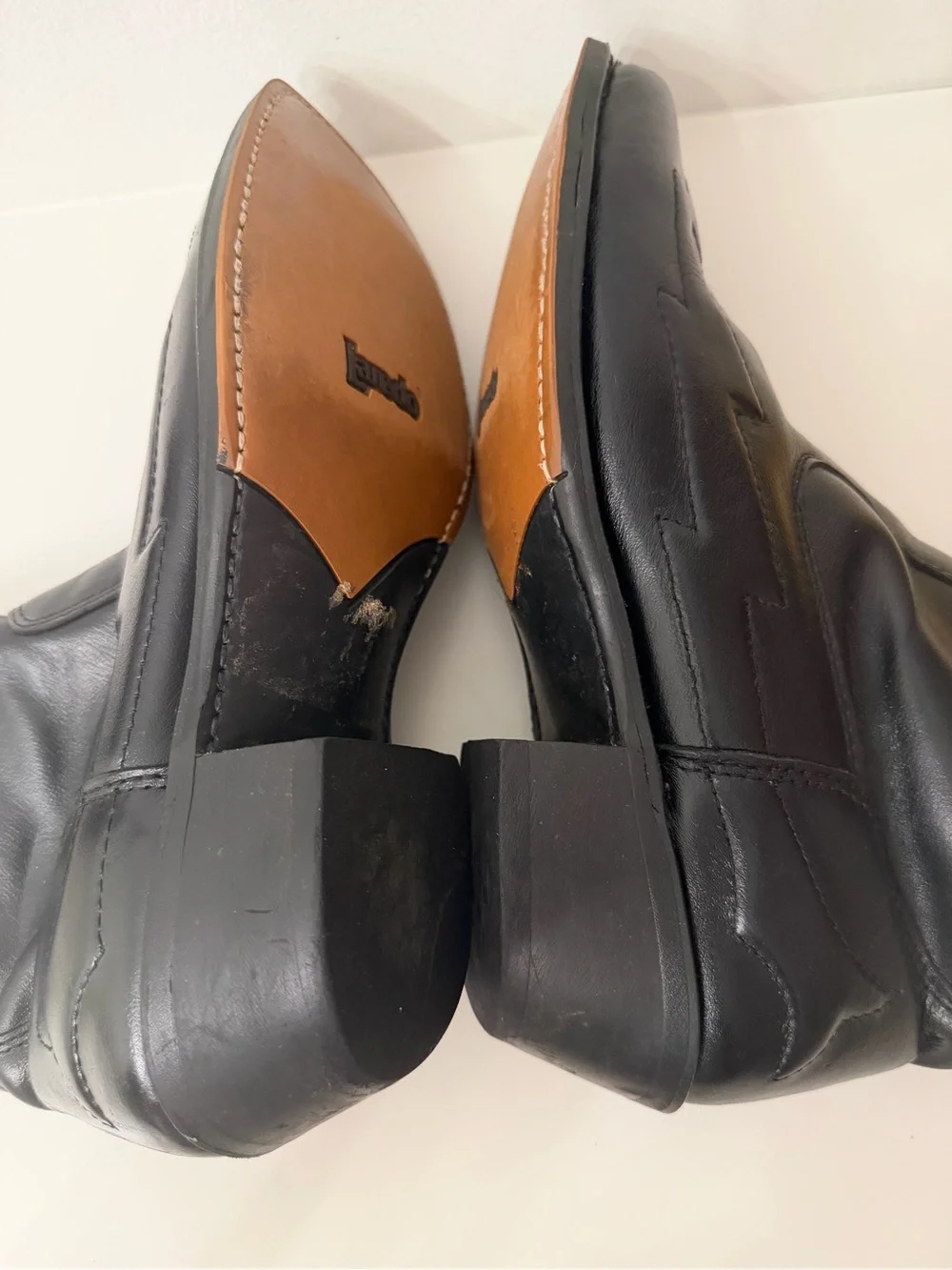 Laredo Black Leather Western Ankle Boots Men’s Size 10.5